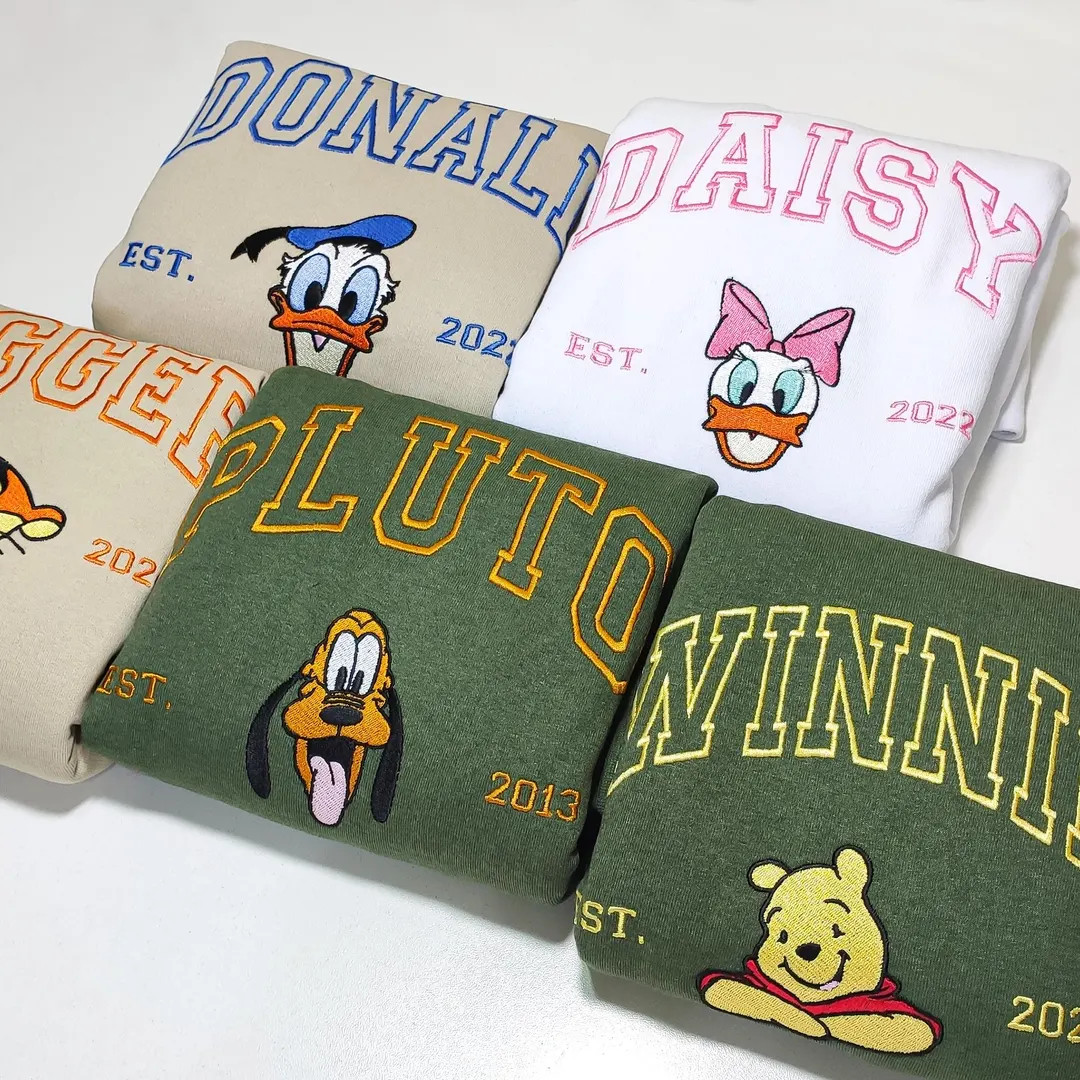 Embroidered Disney Sweatshirt, Customized Family Disneyland Trip Crewneck, Mickey Minnie Sweatshi... | Etsy (US)