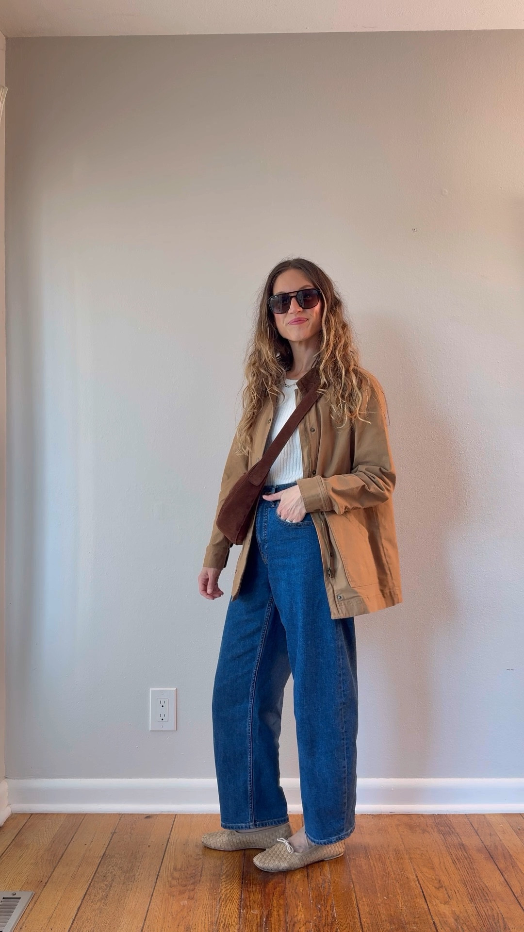 Fall Capsule: Day Twenty-One

Everlane sweater, XS, TTS. Old Navy jacket, XS, TTS but size up if you plan to layer with sweaters. Everlane jeans, 24, TTS. Frēda Salvador flats, TTS, STITCHANDSALT15 for 15% off. Madewell bag. Quince sunglasses. Lola Paperclip Necklace from Sheena Marshall Jewelry, STITCHANDSALT for $10 off  

#LTKOver40 #LTKStyleTip #LTKSeasonal