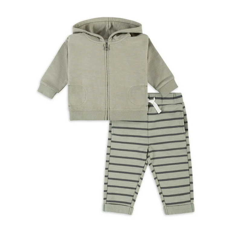 Modern Moments By Gerber Baby Boy Hoodie & Jogger Pant, 2-Piece Outfit Set, (0/3 Months - 24 Mont... | Walmart (US)