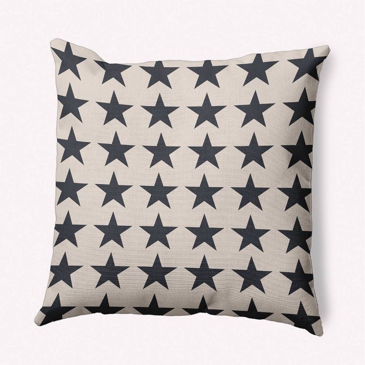 16"x16" Stars Fourth of July Square Throw Pillow Dark Blue - e by design | Target