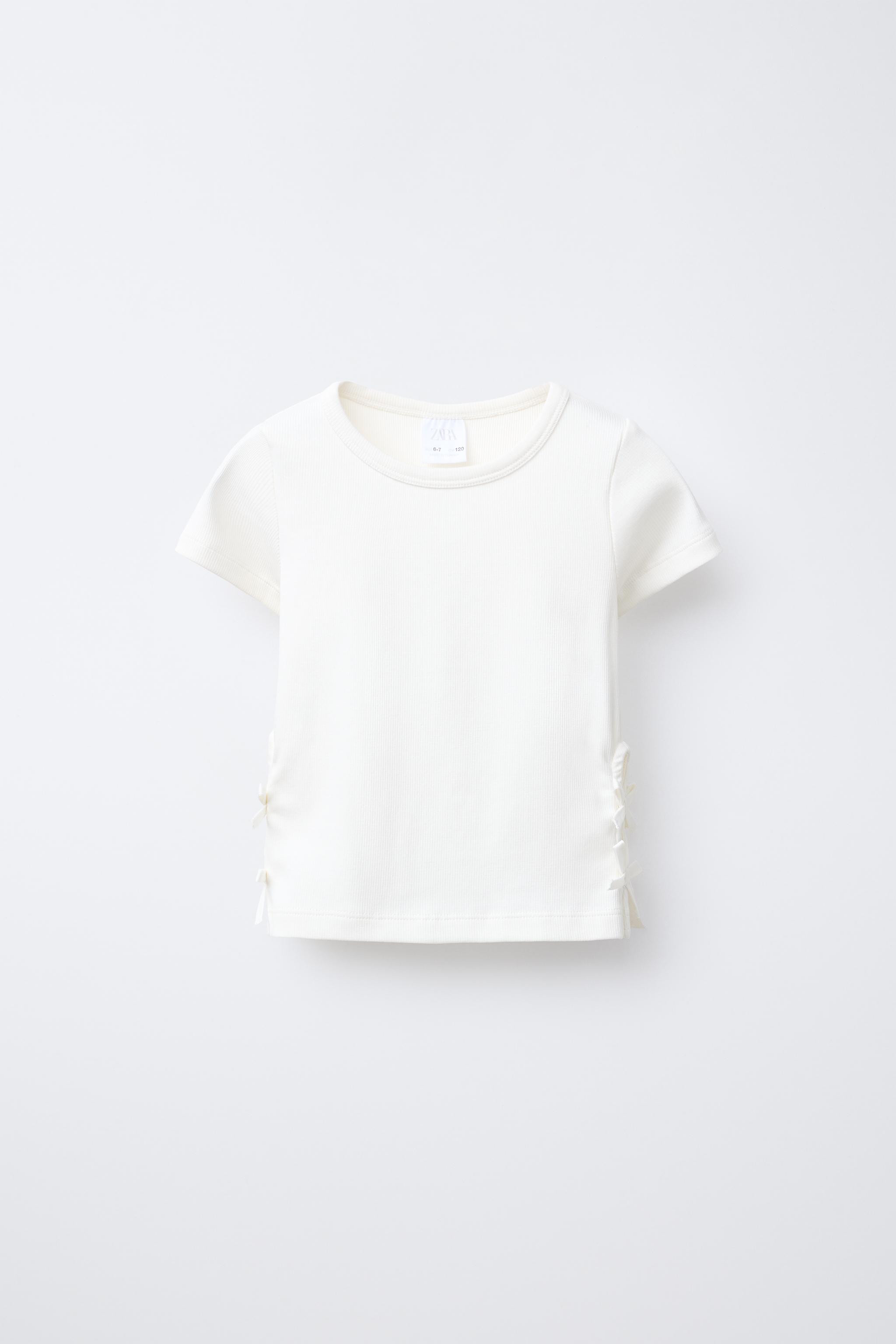 RIBBED CUT OUT BOW T-SHIRT | Zara US