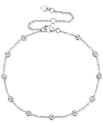 Diamond Bezel Chain Bracelet (1/10 ct. t.w.) in Sterling Silver, 14k Gold-Plated Sterling Silver ... | Macy's