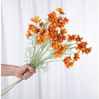 Artificial Cosmos Flowers, Realistic Faux Flower, Silk Stem, Diy Floral | Wedding/Home Decorations Gifts - Orange/Yellow | Etsy (US)