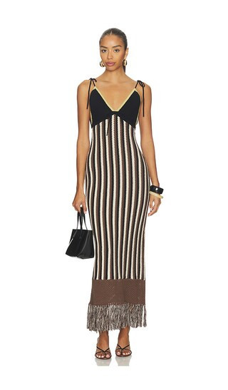 OSIS STUDIO Victoria Maxi Skirt in Brown,Black. - size M | Revolve Clothing (Global)