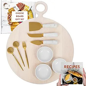 Charcuterie Board Gift Set, White Wood: Unique Mother's Day Gifts For Mom, House Warming Gifts Ne... | Amazon (US)