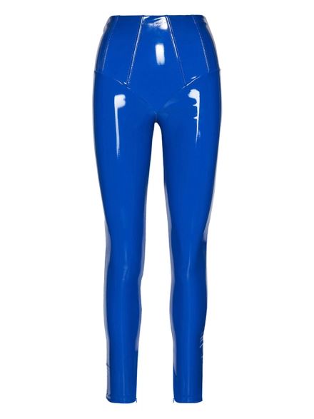 Glossy Vinyl Leggings, Blue | The Webster