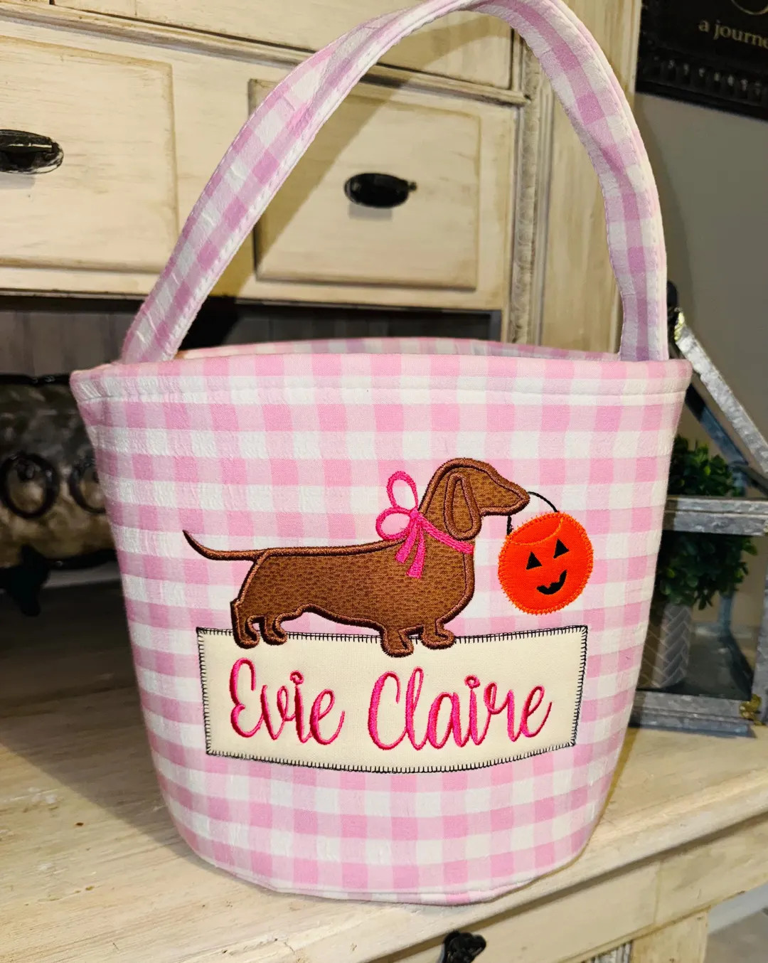 Personalized Halloween Trick or Treat Bag: Embroidered Canvas, Puppy Design - Etsy | Etsy (US)
