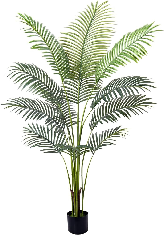 5FT Artificial Areca Palm - Fake Plants Palm Tree Faux Tropical Palm Potted Dypsis Lutescens for ... | Amazon (US)