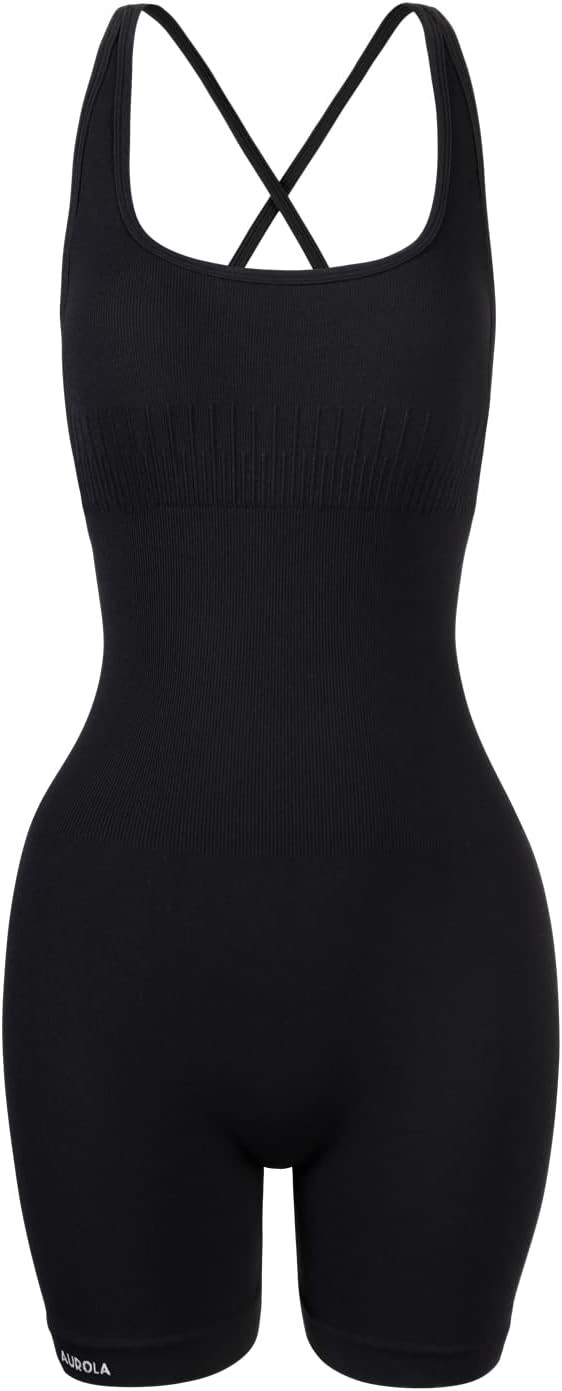 AUROLA Strapy Romper for Women Workout Yoga Gym Seamless One Piece Jumpsuit Tummy Control Padded ... | Amazon (US)