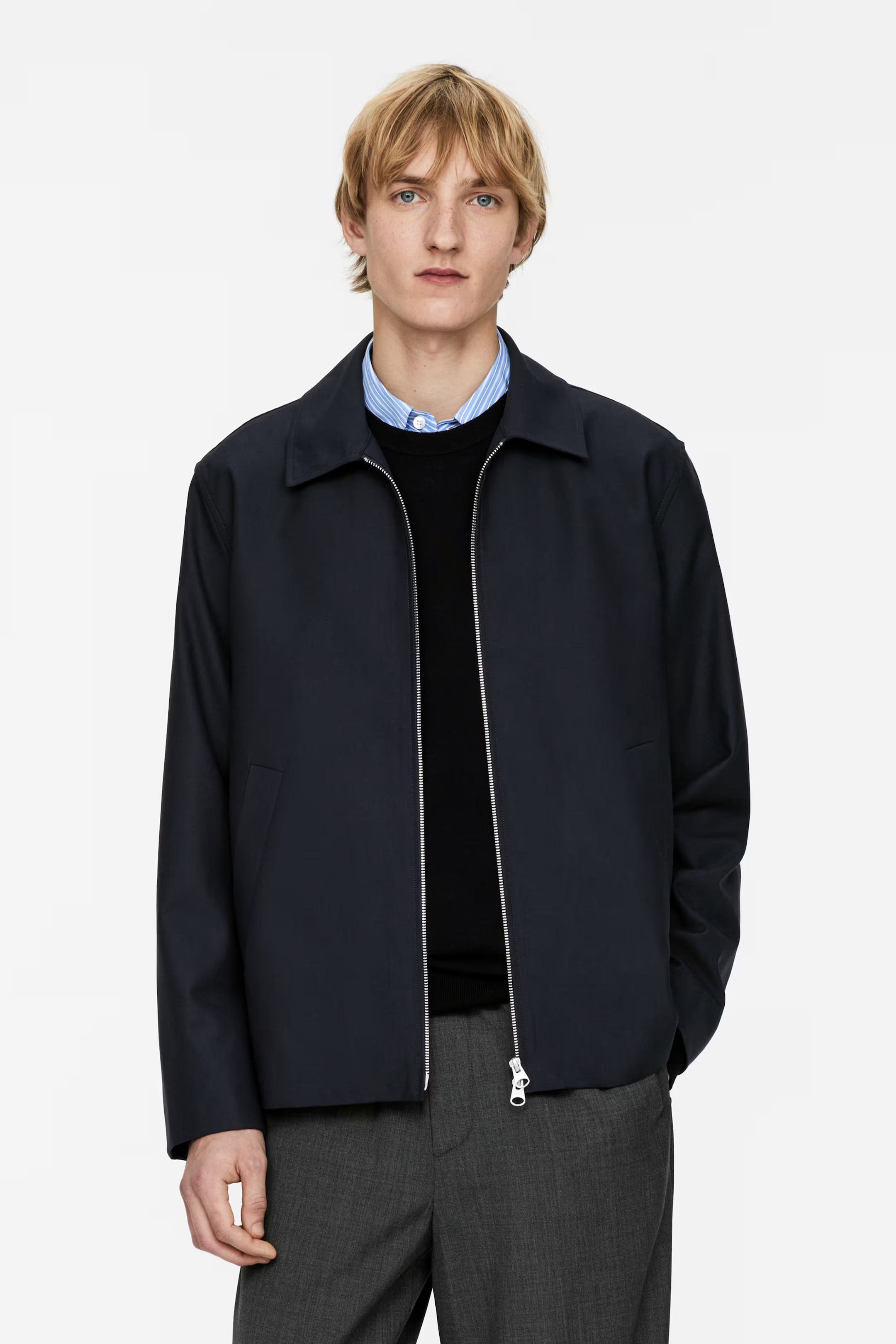 Wool-Cotton ZIp Jacket | H&M (UK, MY, IN, SG, PH, TW, HK)