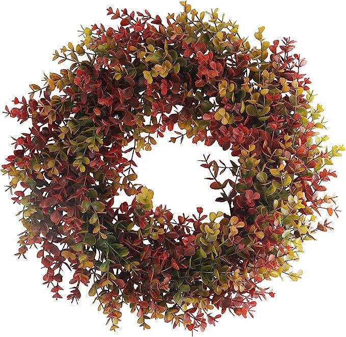 MHMJON Boxwood Wreath Artificial Fall Wreath Autumn Wreath for Front Door Wall Window Harvest Hal... | Amazon (US)