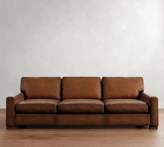 Turner Square Arm Leather Sofa (65"–104") | Pottery Barn (US)