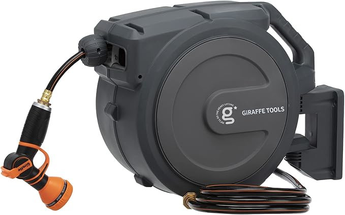Giraffe Tools Hose Reel 1/2‘’ 78ft, Heavy Duty Retractable Garden Hose Reel with Any Length L... | Amazon (US)