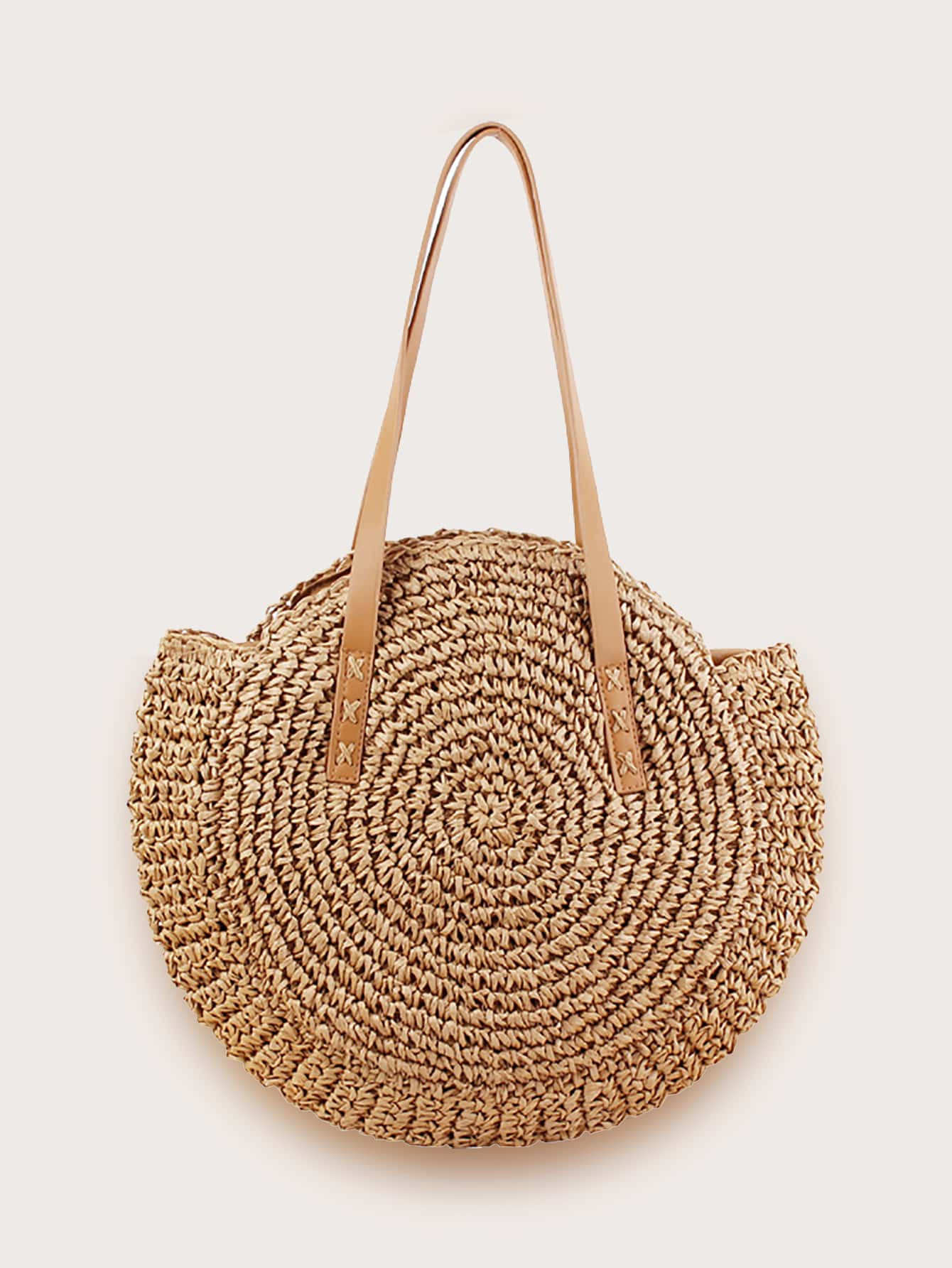 Circle Straw Shoulder Tote Bag | SHEIN