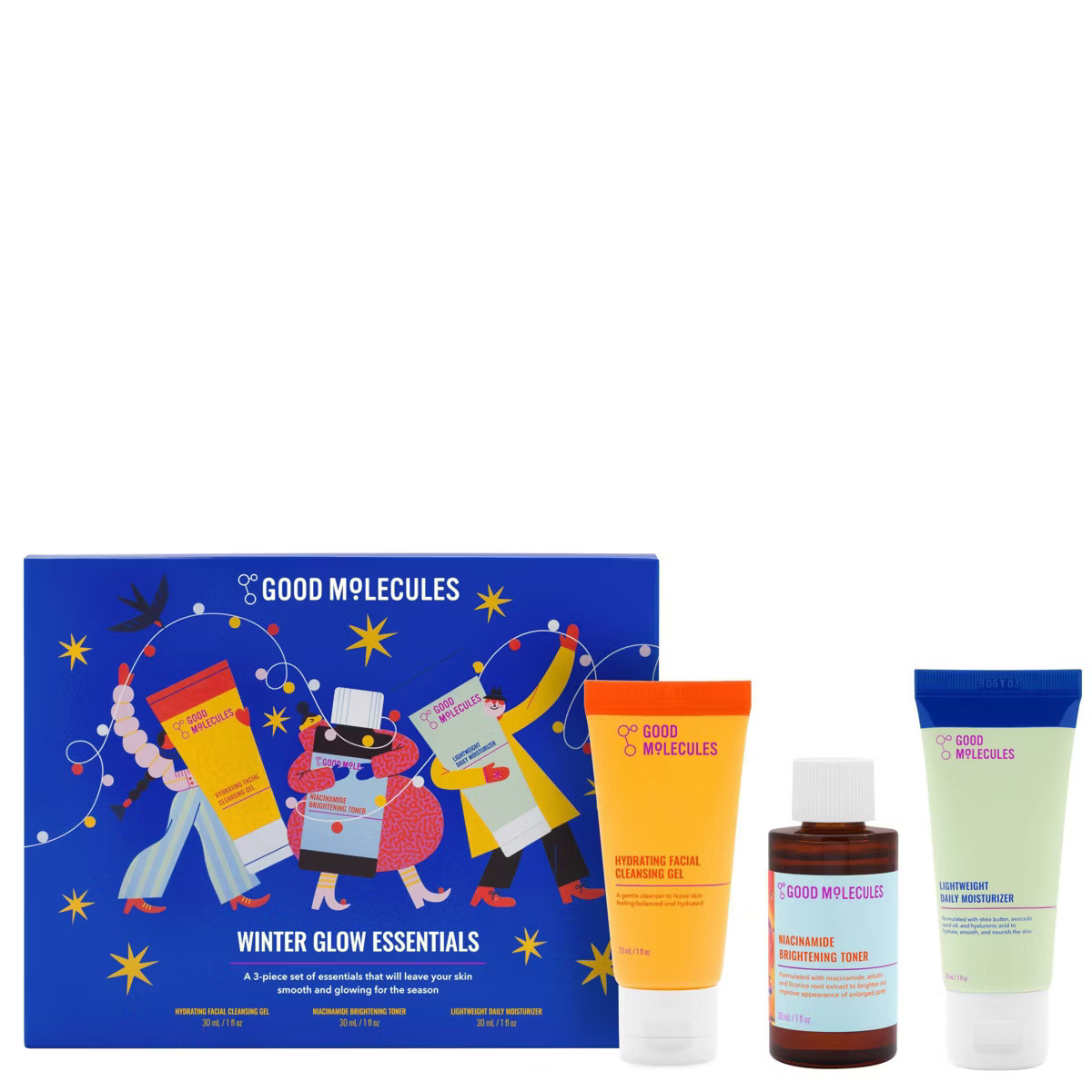 Good Molecules Winter Glow Skincare Essentials Gift Set - 3pc | Target