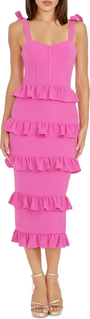 Tati Tiered Ruffle Cocktail Midi Dress | Nordstrom
