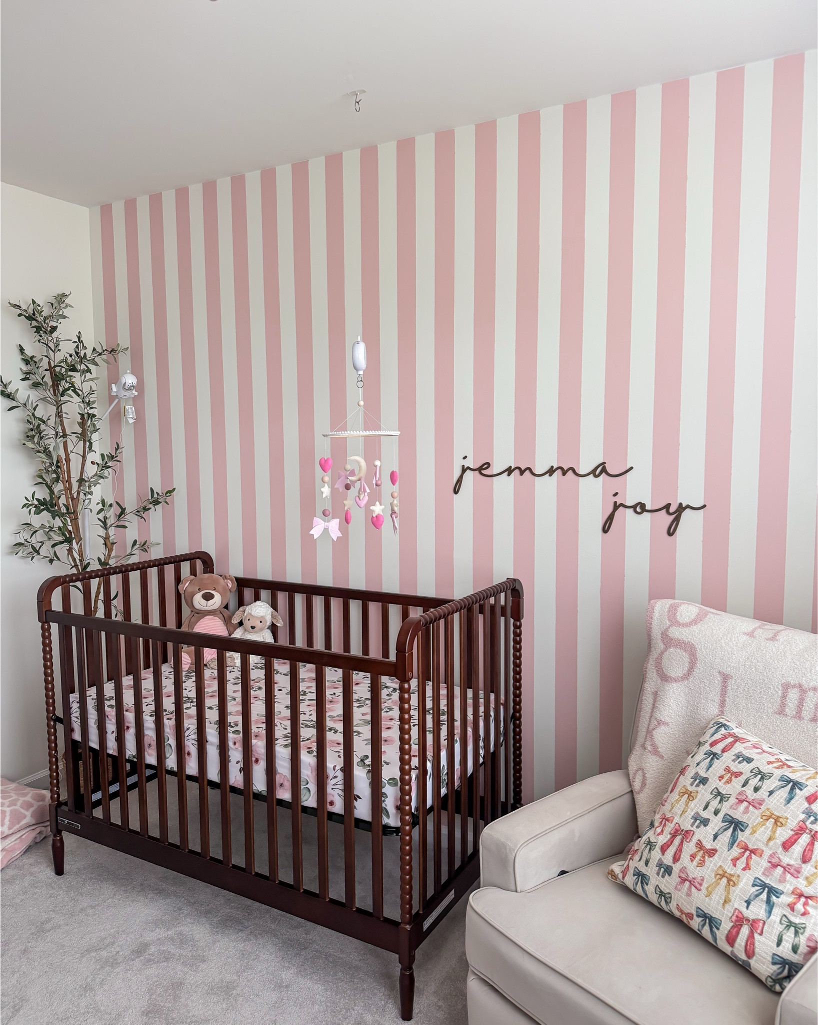Our baby girl nursery is complete! 🥲 Vintage pink, bows, gold details, natural elements, and a touch of Christian aesthetic

#LTKBaby #LTKHome #LTKmomlife