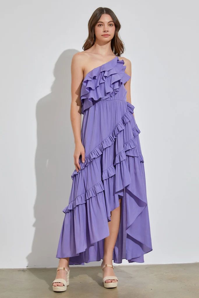 Fiorda One Shoulder Midi Dress - Lilac | Petal & Pup (US)