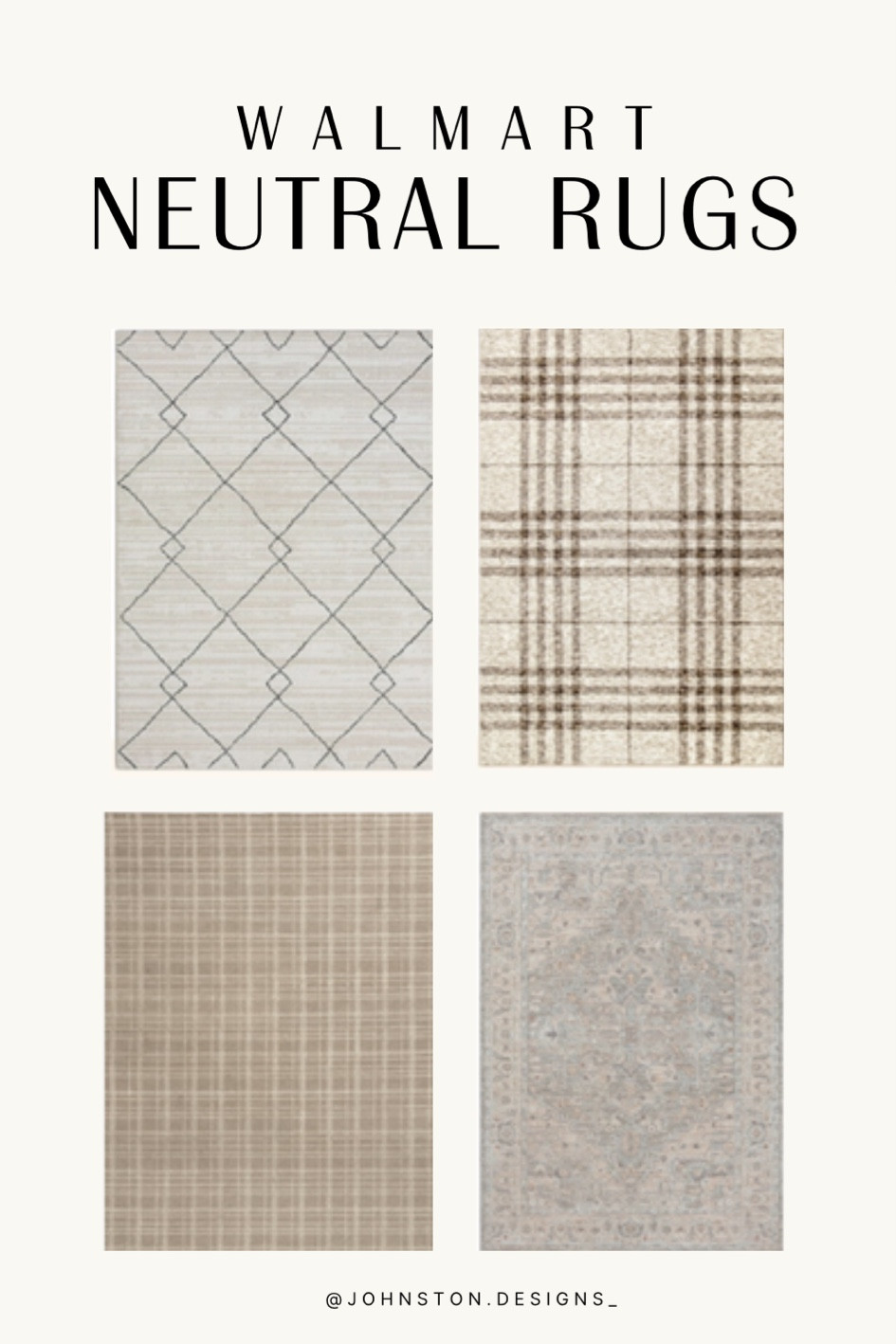 Walmart Neutral Rugs 

Beautiful and affordable! 

area rugs, plaid rug, geometric rug, checkered rug, floral rug, modern rug, vintage rug

#LTKHome #LTKSaleAlert