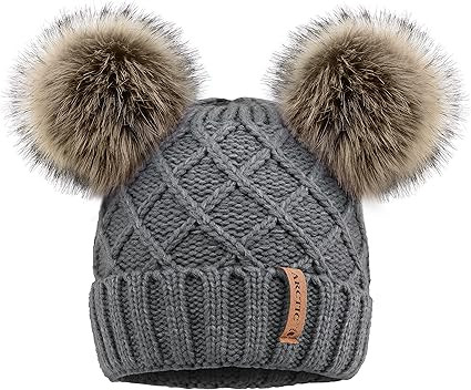 Arctic Paw Women Winter Beanie Fleece Lined Pom Pom Beanie Hat | Amazon (US)
