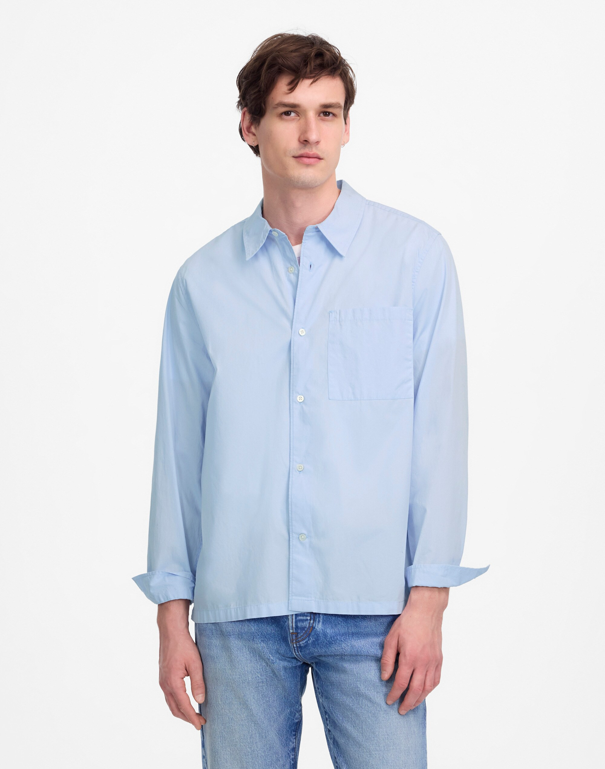 Straight-Hem Cotton Button-Up Shirt | Madewell