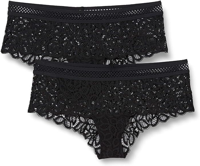 Amazon Brand - Iris & Lilly Women's Crochet Lace Hipster Brief, Pack of 2 | Amazon (US)