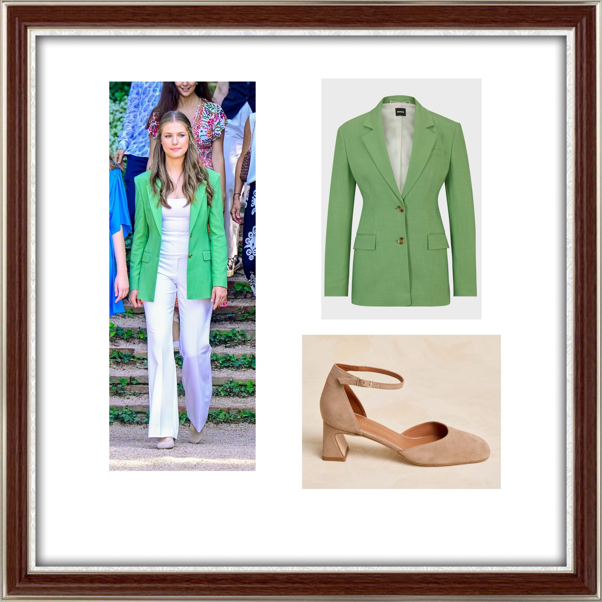 Princess Leonor Hugo boss jerela blazer and Polín et Moi Fanni Heels