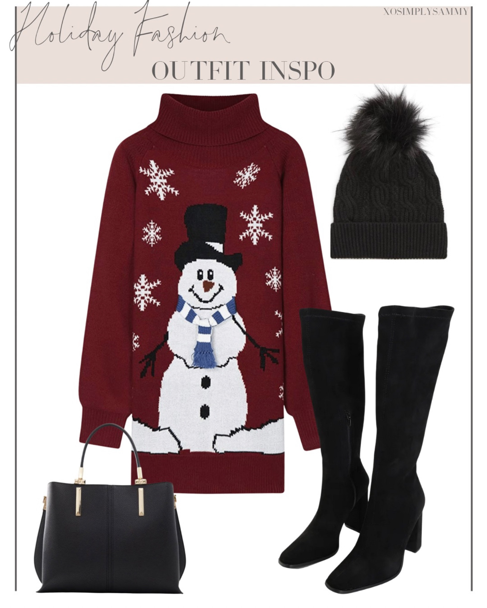 Holiday outfit , holiday dress , Christmas outfit , Christmas dress , sweater dress , turtleneck dress , black boots , knee high boots , winter boots , heeled boots , black purse , black bag , black winter hat , holiday gift guide , gifts for her , gifts for mom 

#LTKGiftGuide #LTKHoliday #LTKSeasonal