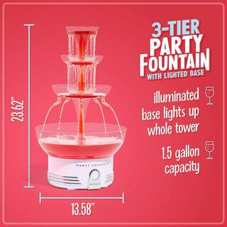 3-Tier Clear Deluxe Lighted Party Drinking Fountain | The Home Depot