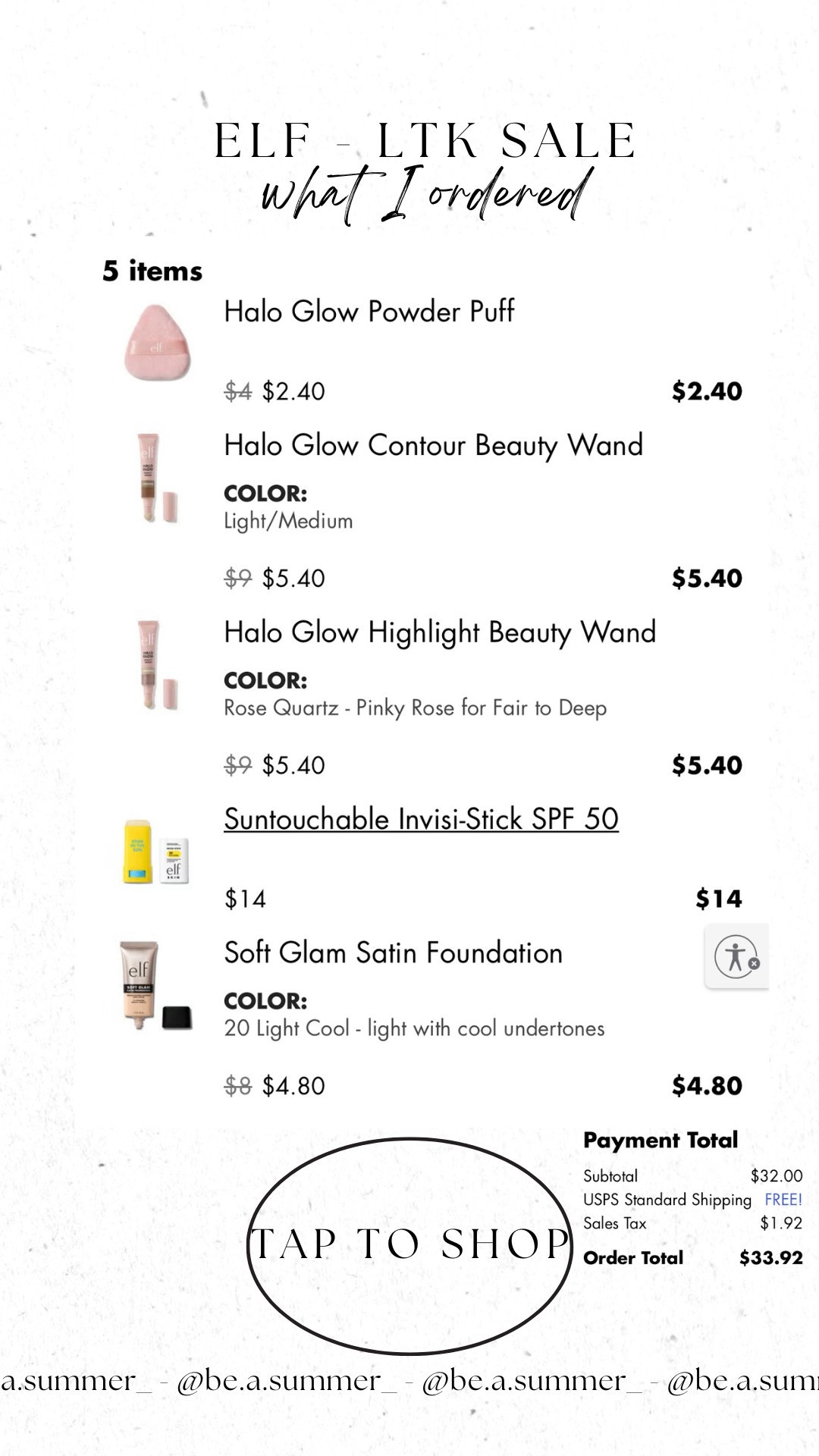 Elf LTK sale — what I ordered! ✨

HOC / summer / Beasummer

#LTKBeauty #LTKSpringSale #LTKSaleAlert