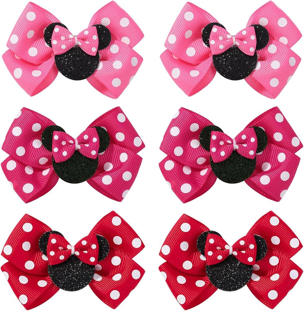 6PCS Mouse Ears Hair Clips, Cute 3 Inch Hair Accessories, Birthday Party Decoration for Baby Todd... | Amazon (US)