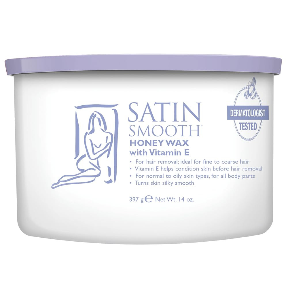 Satin Smooth Honey Wax with Vitamin E, Hair Removal Wax for Sensitive Skin, Full Body Waxing, Ideal for Coarse and Medium Hair, 14oz | Amazon (US)