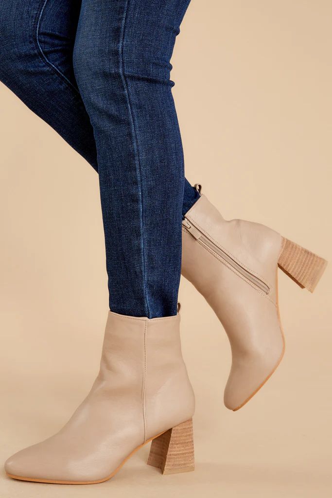 Modern Classic Taupe Ankle Booties | Red Dress 