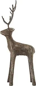 Creative Co-Op Metal Standing Deer Figures and Figurines, 13.25", Grey | Amazon (US)