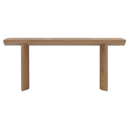 Matthew Rustic Lodge Brown Thick Oak Wood Rectangular Console Table | Kathy Kuo Home