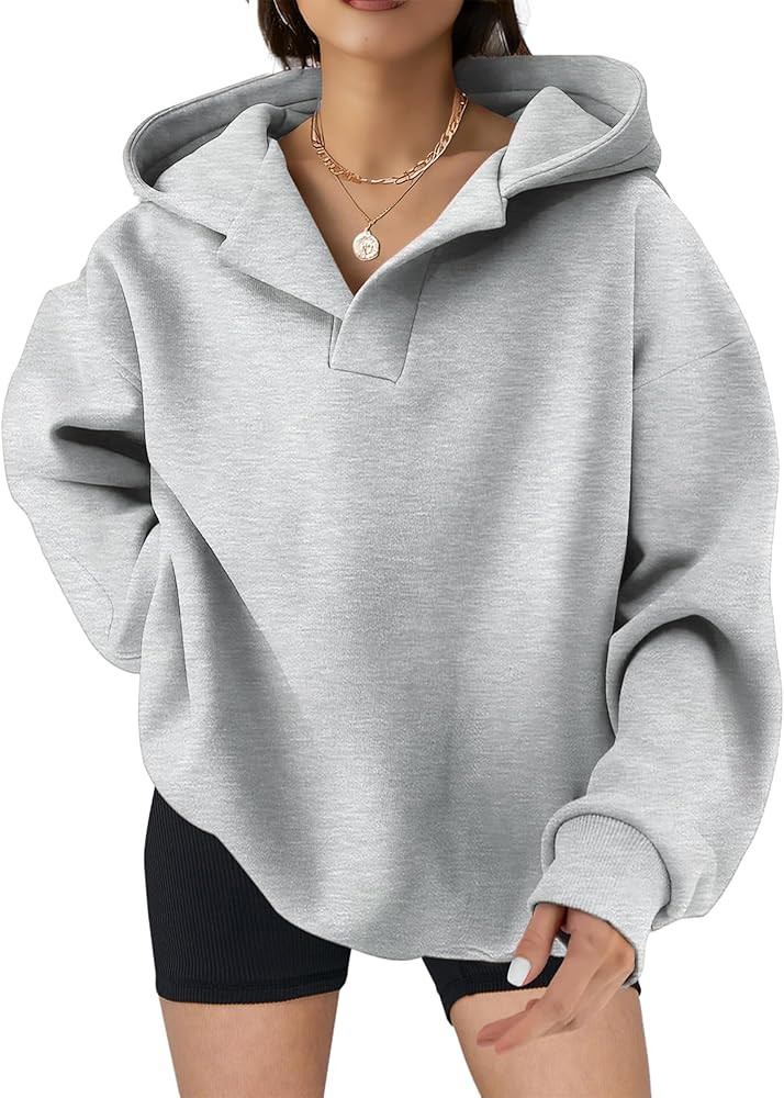 SHEWIN Women Casual Oversized Long Sleeve Fleece Sweatshirt Hoodies with Pockets, S-XXL | Amazon (US)