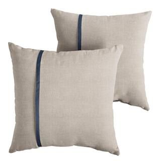 Sorra Home Sunbrella Cast Silver Outdoor Knife Edge Throw Pillows (2-Pack) HD527311SP - The Home ... | The Home Depot