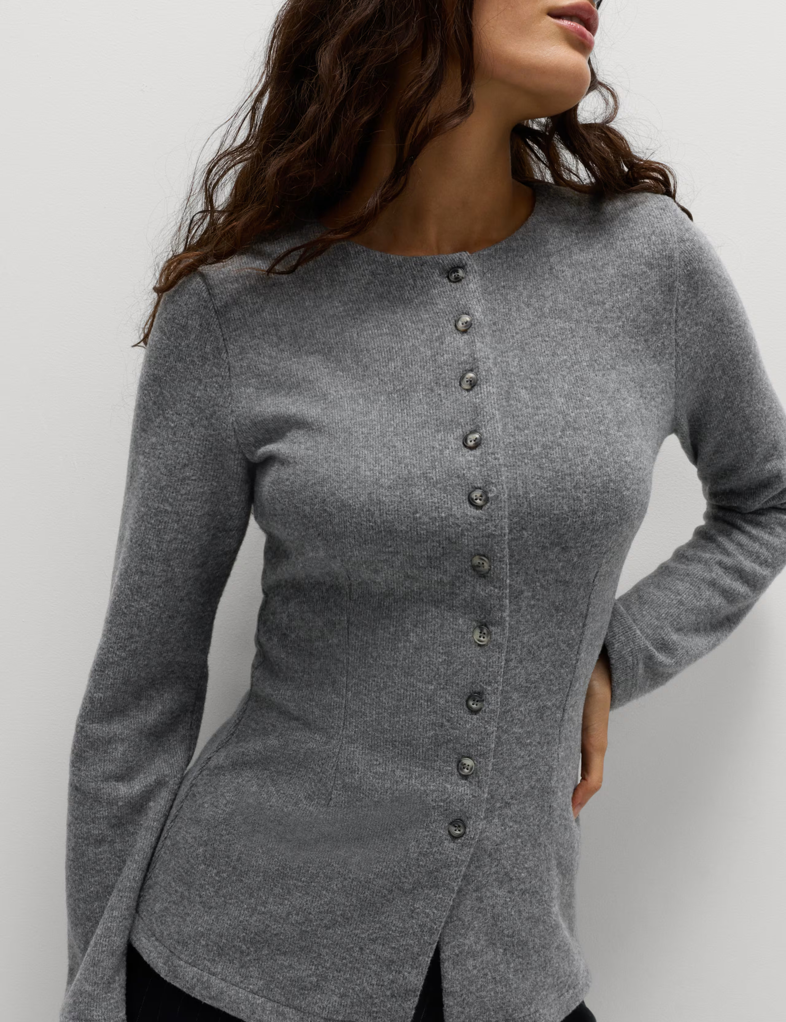 Cosy Crew Neck Slim Fit Cardigan | Marks & Spencer (UK)