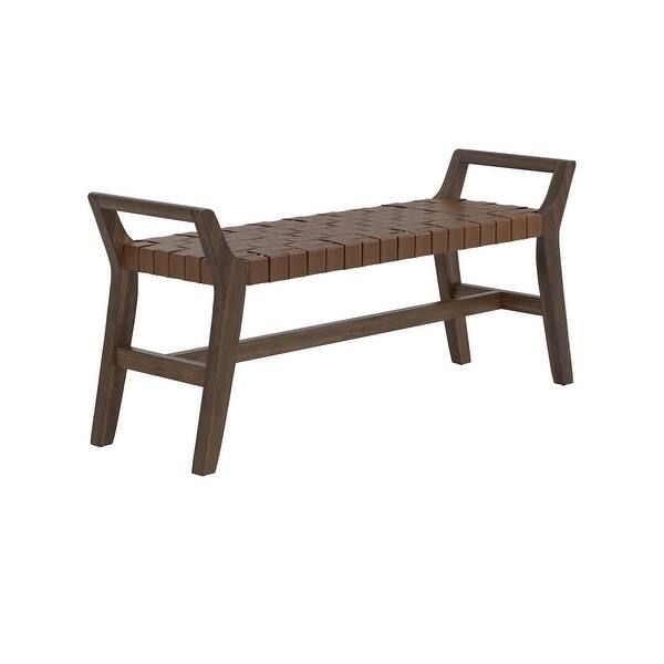 Carson Carrington Oestervala Woven Upholstered Bench - Brown/Walnut | Bed Bath & Beyond