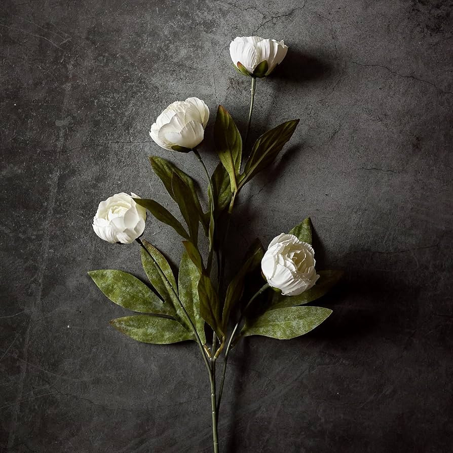 VIERENA 6 Pcs Faux Silk Peony Artificial Flowers for Vase -27", Bulk Fake Peonies Branches with S... | Amazon (US)