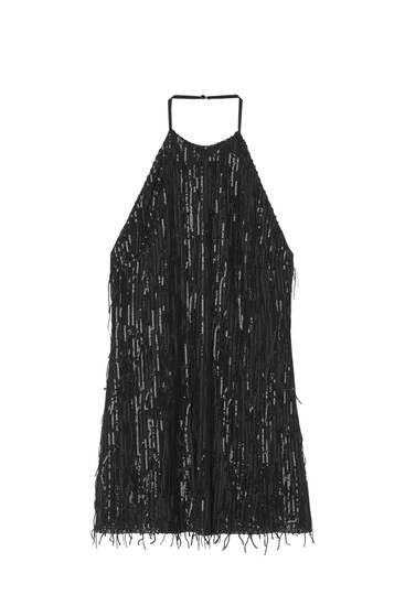SHORT SEQUINNED HALTER DRESS | PULL and BEAR UK