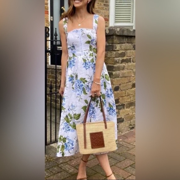 NEW Reformation Tagliatelle Riviera Linen Floral sleeveless Midi Dress SZ 10 | Poshmark