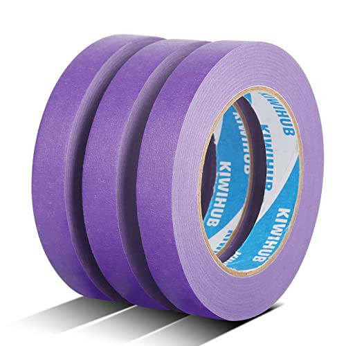 KIWIHUB Purple Painters Tape,0.7" x 60 Yards x 3 Rolls (180 Yards Total) - Medium Adhesive Masking Tape for Painting,Labeling,DIY Crafting,Decoration and School Projects | Amazon (US)
