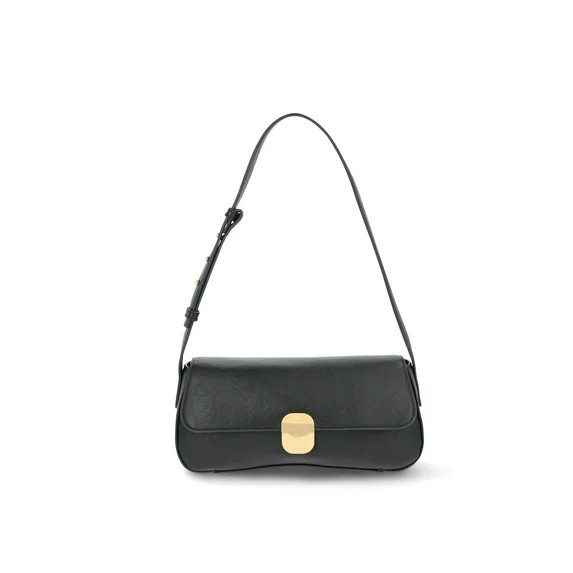 Time and Tru Women's Goldie Shoulder Bag, Black | Walmart (US)