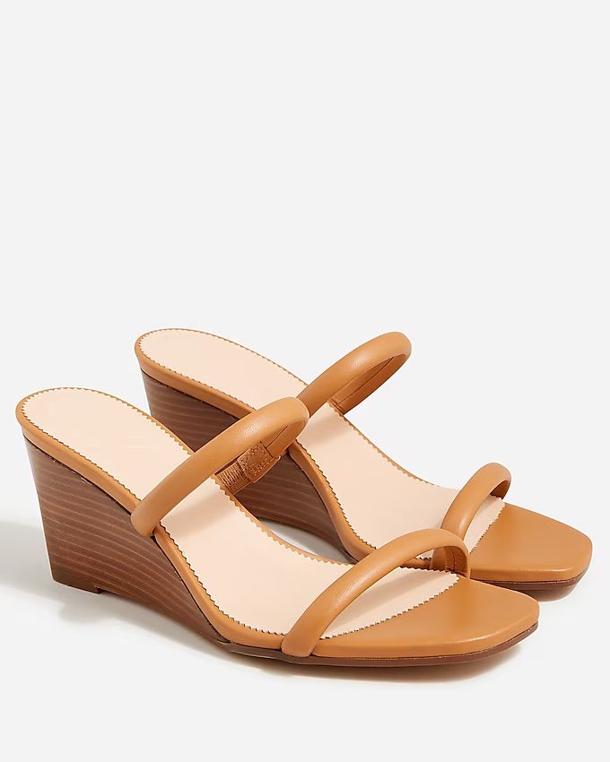 Double-strap stacked wedges in leatherItem BP5606 REVIEWS | J.Crew US
