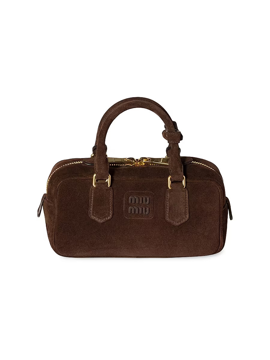 Women's Arcadie Padded Suede Top-Handle Bag - Brown | Saks Fifth Avenue