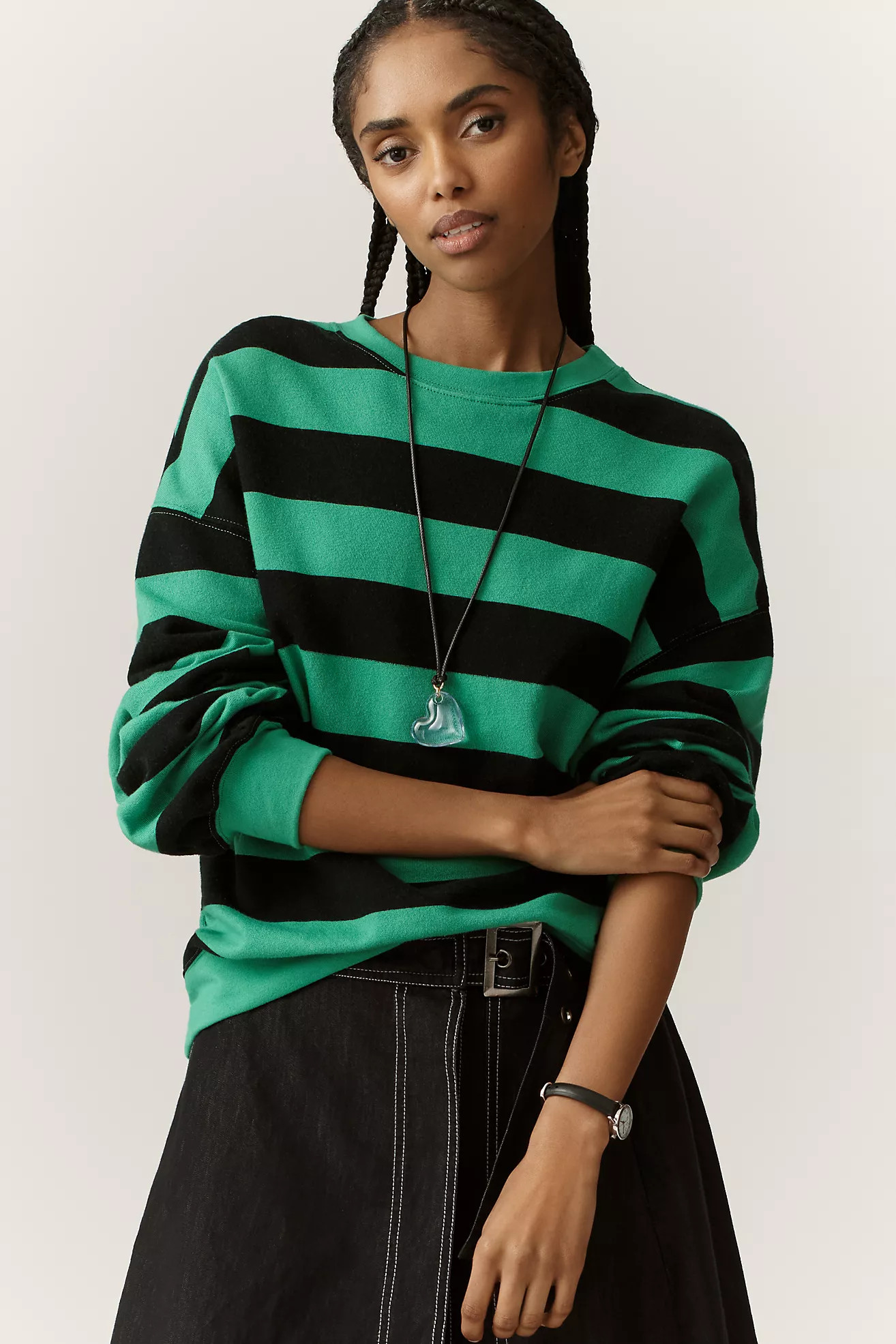 Letluv Striped Long-Sleeve Crew-Neck Pullover | Anthropologie (US)