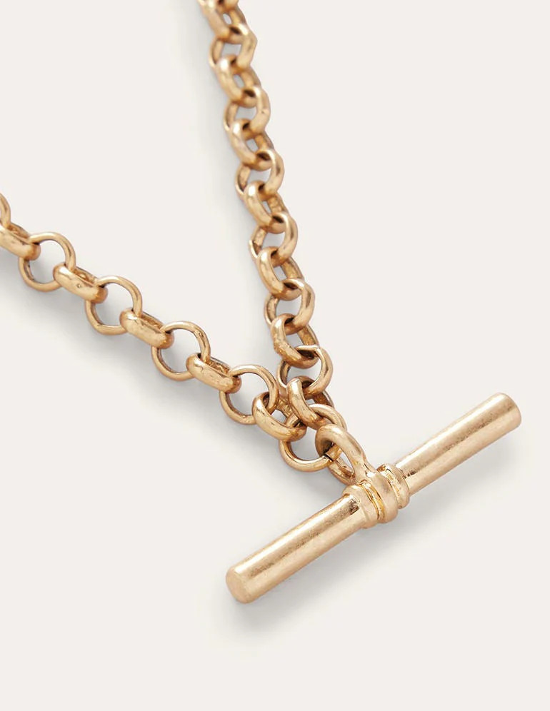 T-bar Chain Necklace-Gold | Boden UK