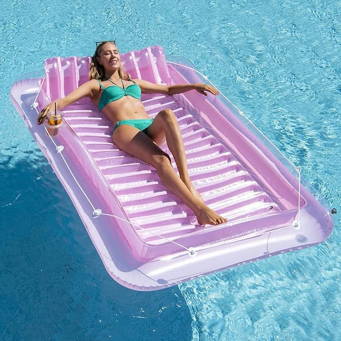 Inflatable Pool Floats Lounger for Adults, Blow Up Tanning Pool Raft Sun Tan Tub with Inflatable ... | Amazon (US)
