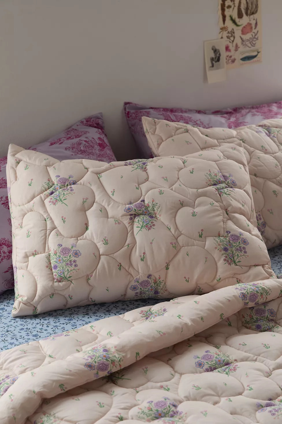 Heart Puff Floral Sham Set | Urban Outfitters (US and RoW)